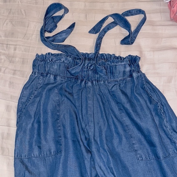 Rue22 boho wide leg denim-like drawstring pants pockets - Picture 2 of 4